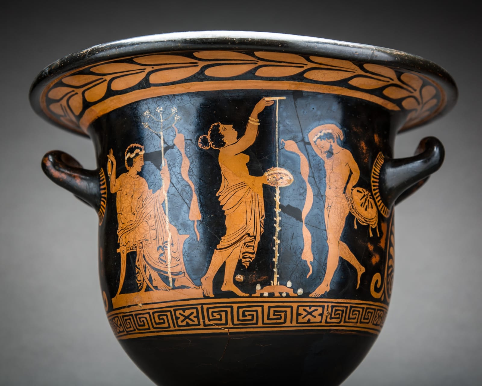 Apulian Red-Figured Bell Krater, depicting Dionysos and Ariadne, 400 BC - 300 BC