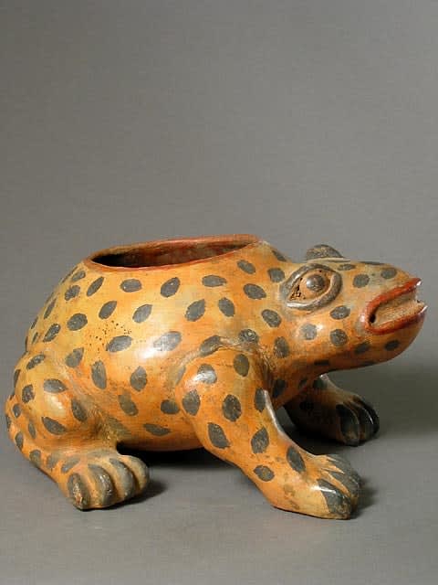 Terracotta Polychrome Frog Effigy Vessel, 500 CE - 800 CE