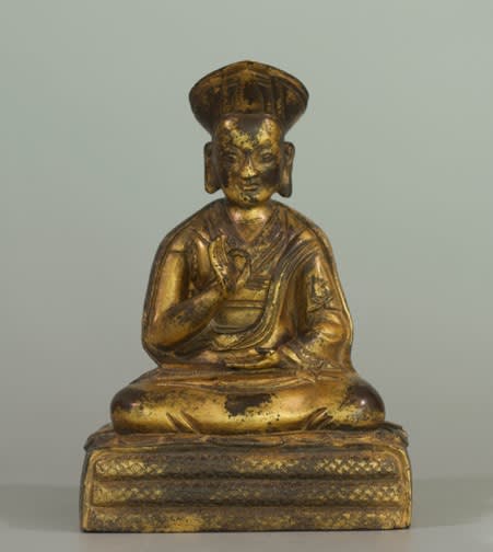 Gilt-Bronze Figure of a Drukpa Kagyu Lama, 1500 CE - 1800 CE