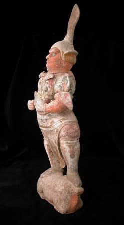 T'ang Gilt Polychrome Sculpture of a Lokapala, 618 CE - 906 CE