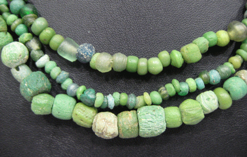 Mixed Green Glass Bead Necklace