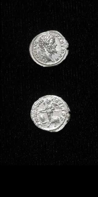 Silver Denarius of Emperor Septimius Severus, 198 CE - 211 CE