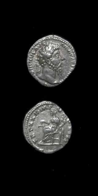 Silver Denarius of Emperor Marcus Aurelius, 161 CE - 180 CE