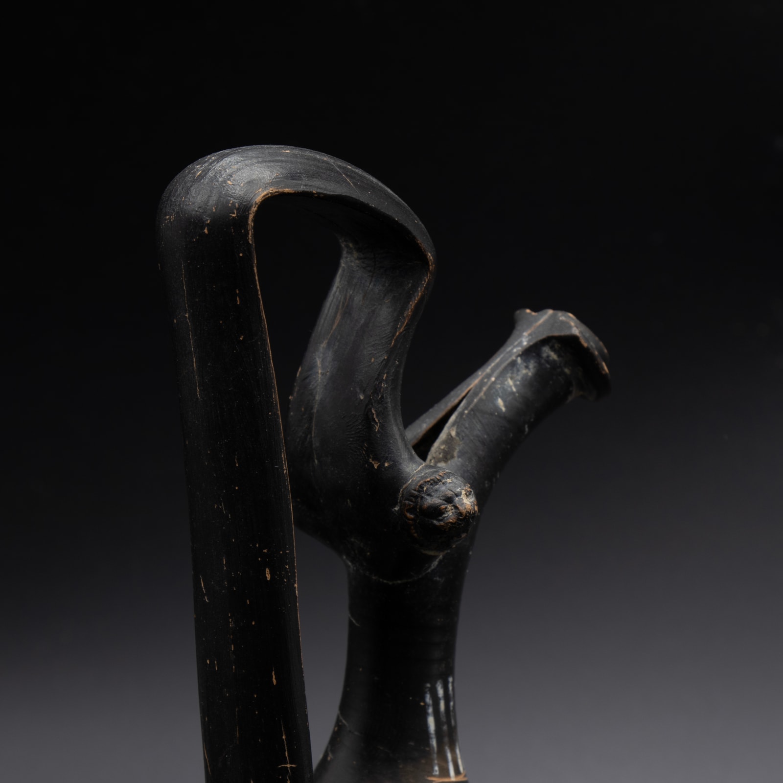 Gnathian black-glazed Epichysis, 400 BCE - 300 BCE