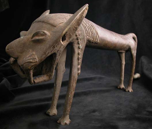 Baule Brass Sculpture of a Lion, 20th Century CE