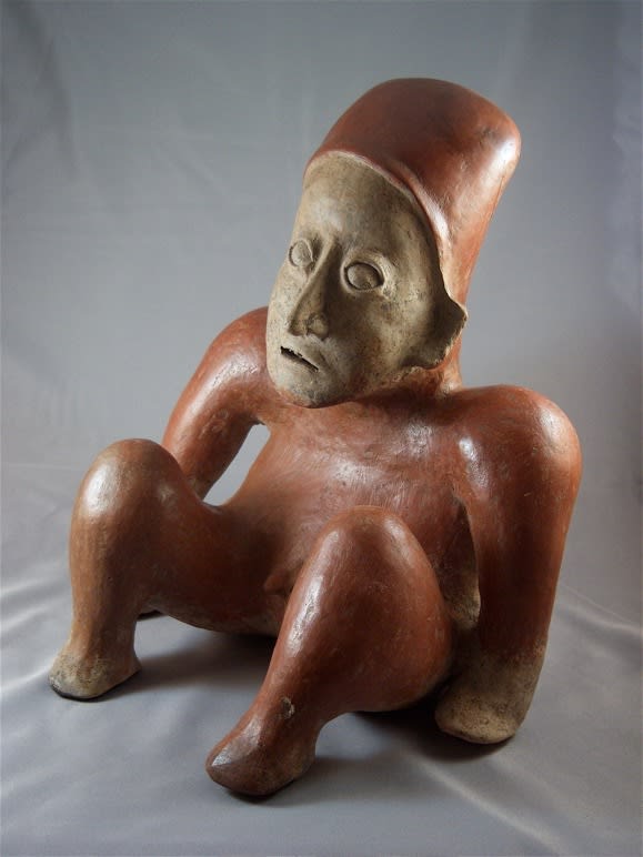 Jalisco Seated Male Figure, 300 BCE - 300 CE