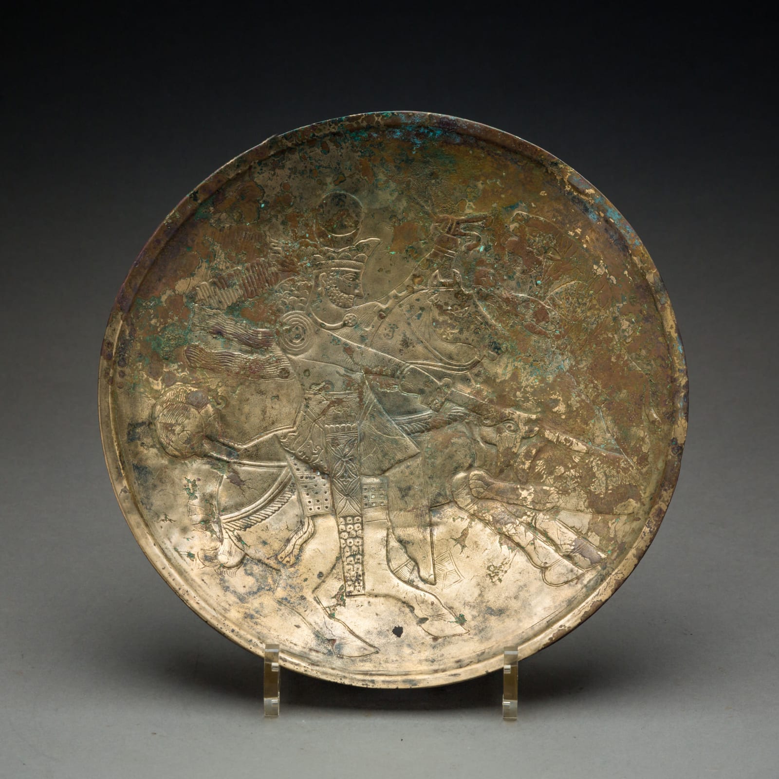 Sassanian Plate with Royal Hunting Scene, c. 4th Century AD to 6th Century AD