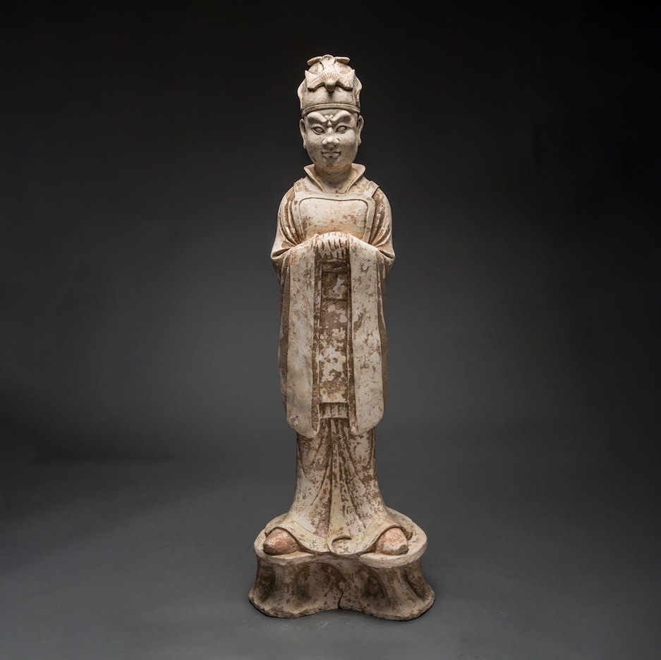 Tang Painted Terracotta Sculpture of a Civic Official, 618 CE - 906 CE