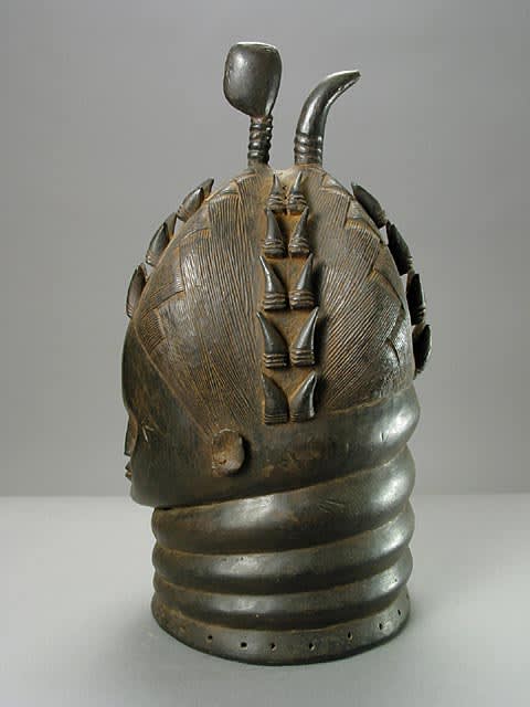 Mende Wooden Sowei Helmet Mask, 20th Century CE