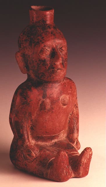 Colima Vessel in the Form of a Seated Female Hunchback, 300 BCE - 300 CE