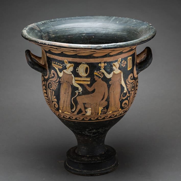 Campanian Red and White-Figure Bell Krater, 400 BCE - 300 BCE