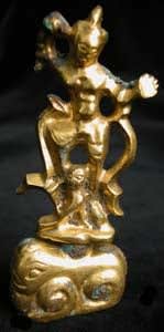 T'ang Gilt Bronze Sculpture of a Lokapala, 618 CE - 906 CE