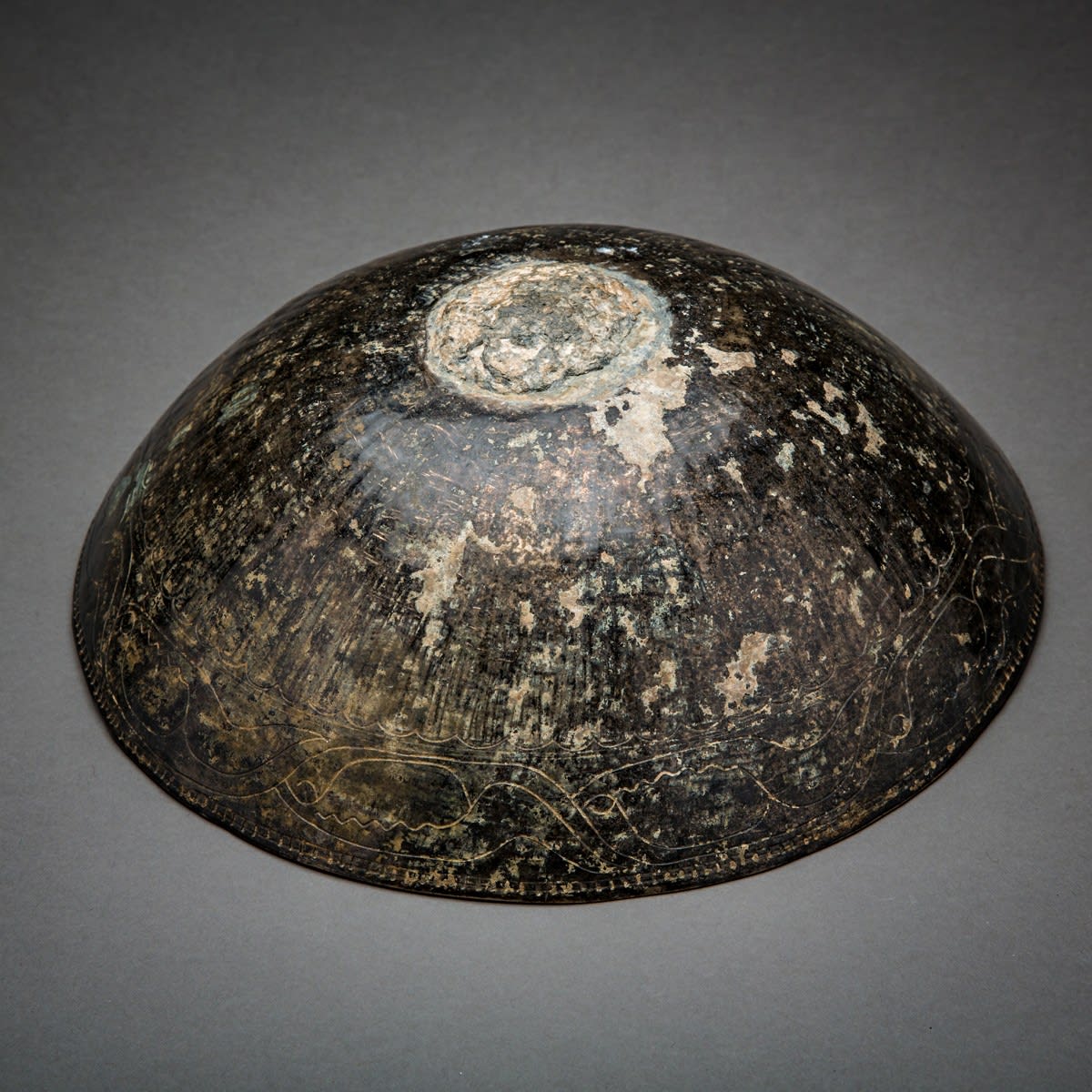 Sassanid Silver Bowl with Incised Decorations, 200 CE - 600 CE