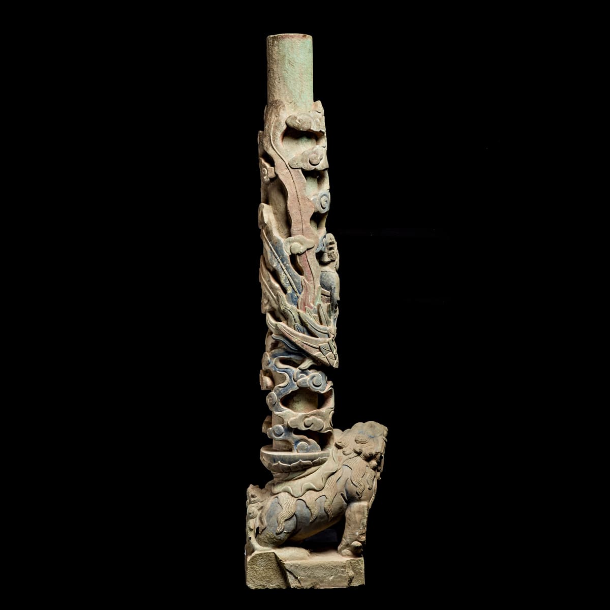 Pair of Fu Dog Stone Columns, 1368 CE - 1644 CE