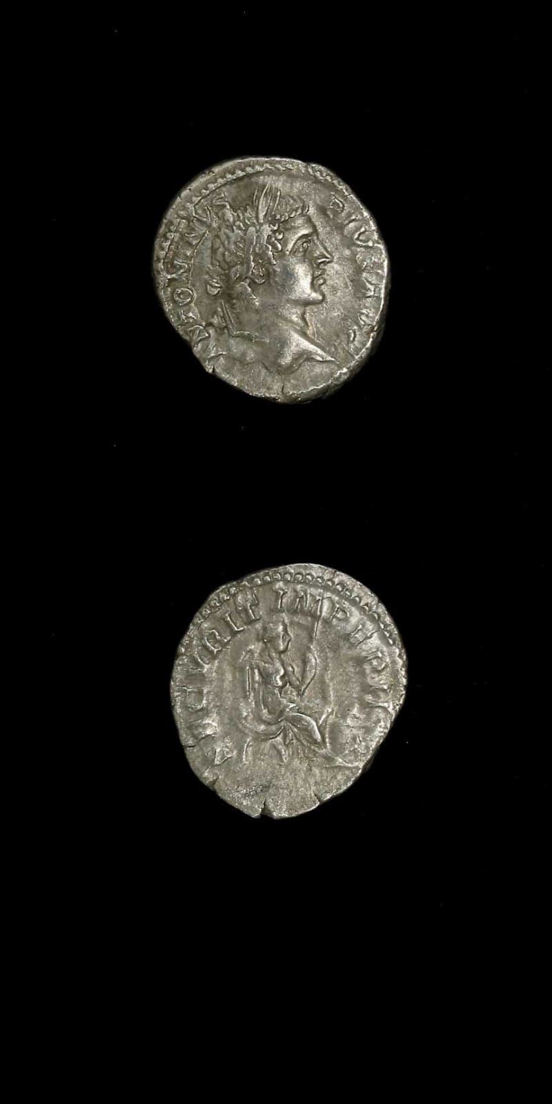 Silver Denarius of Emperor Caracalla, 200 CE - 210 CE