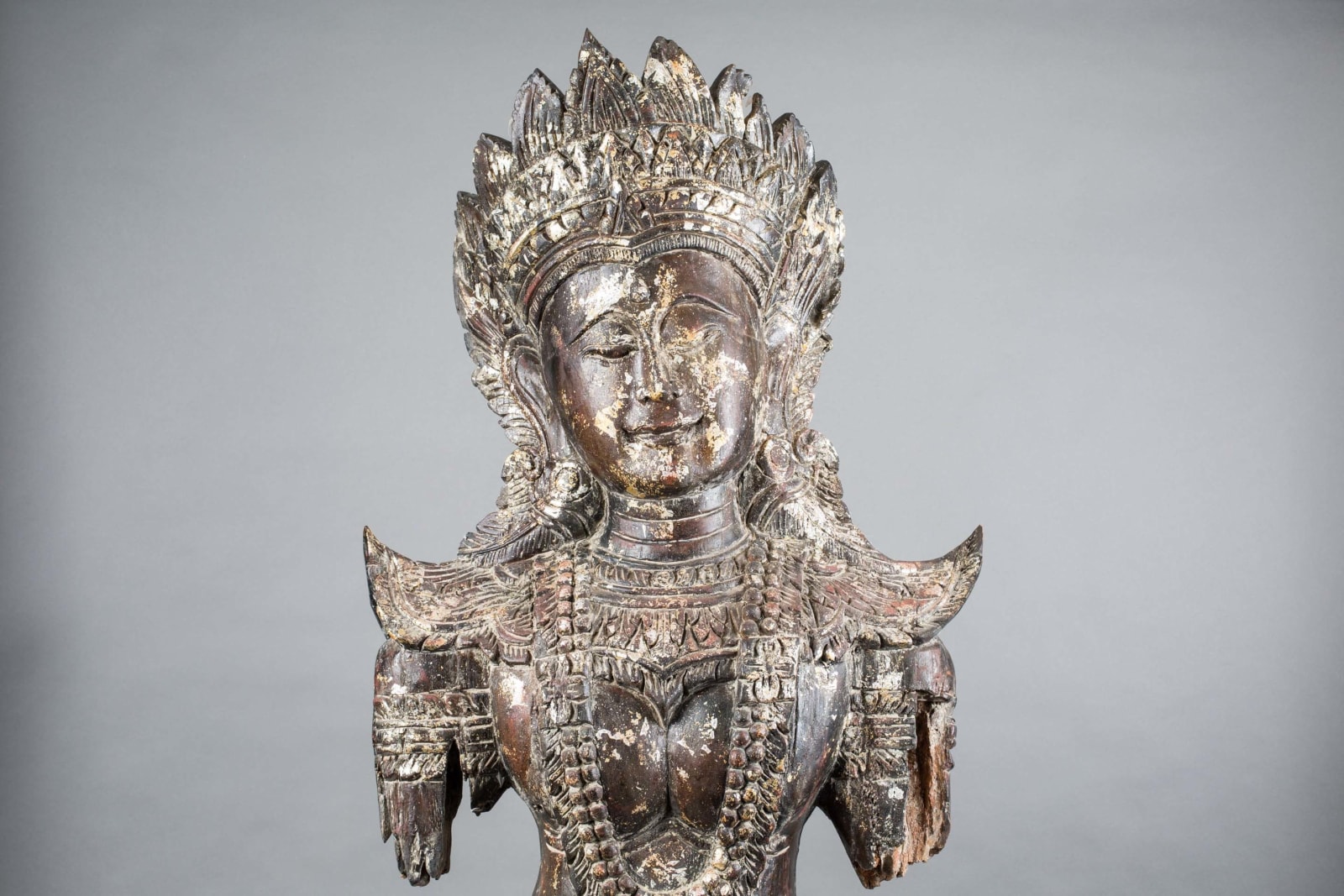 Thai Lan Na style wooden sculpture of Tara, 16th Century - 18th Century CE