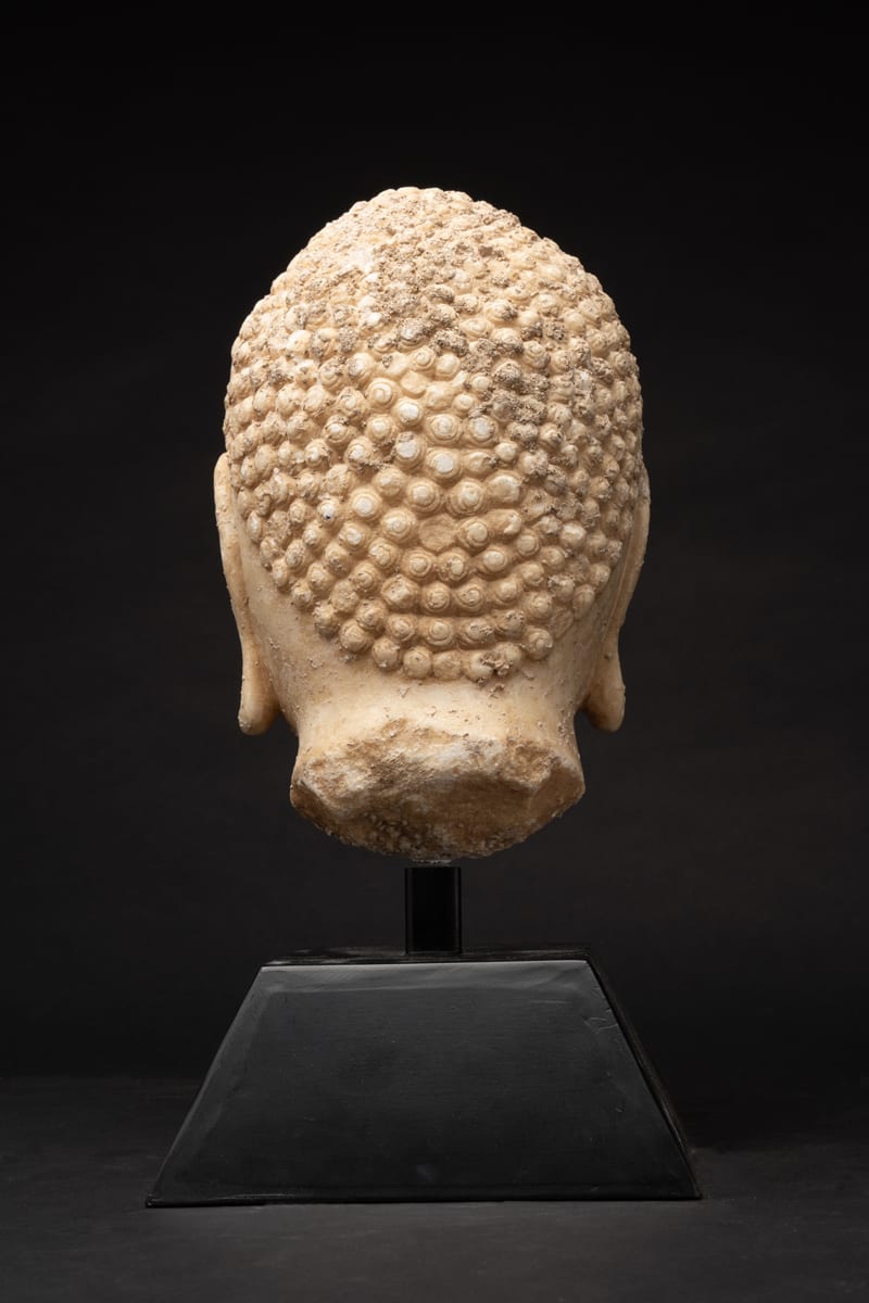 Northern Qi or Sui Marble Head of a Buddha, 550 CE - 618 CE
