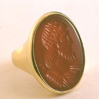 Carnelian Intaglio Depicting Roman Emperor's Bust, 1700 CE - 1800 CE