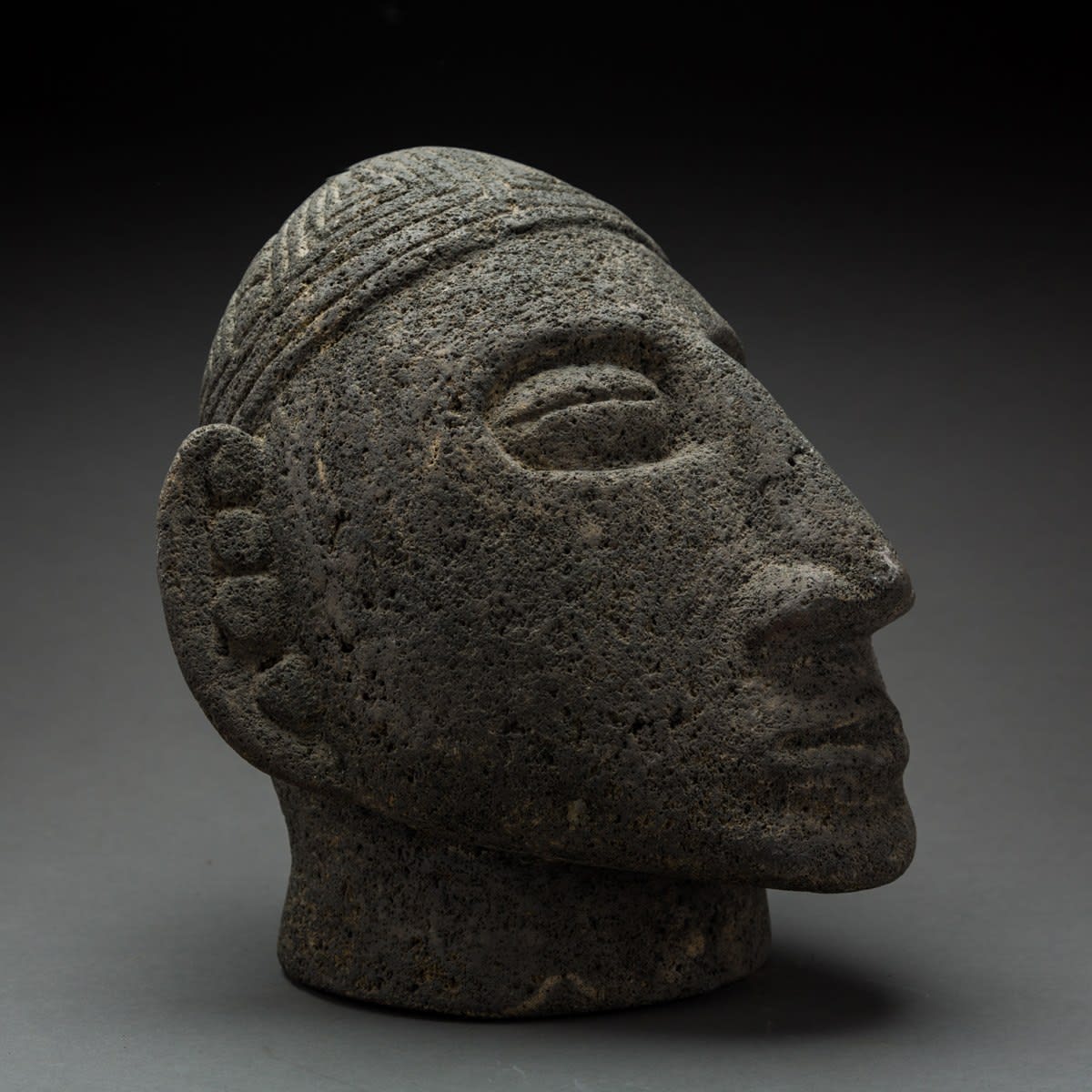 Basalt Trophy Head, 500 CE - 1000 CE