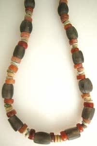 Carnelian, Brown Quartz, And Faience Bead Necklace, 3300 BCE - 1300 BCE