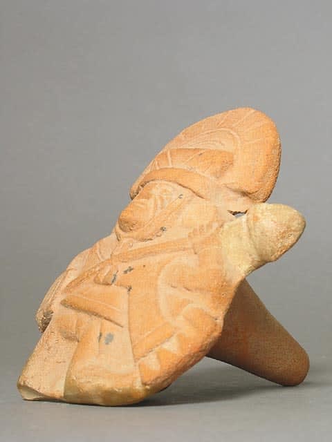 Moche Molded Whistle Depicting a Warrior, 500 CE - 700 CE