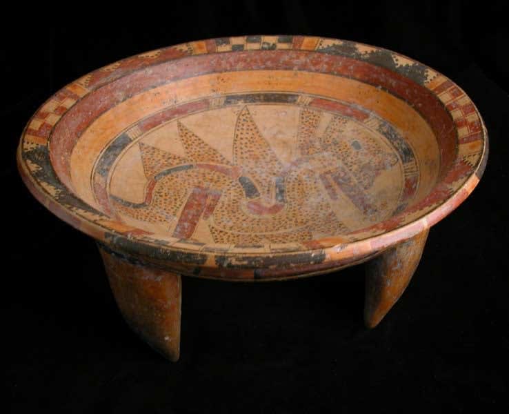 Mayan Polychrome Tetrapod Bowl, 500 CE - 900 CE
