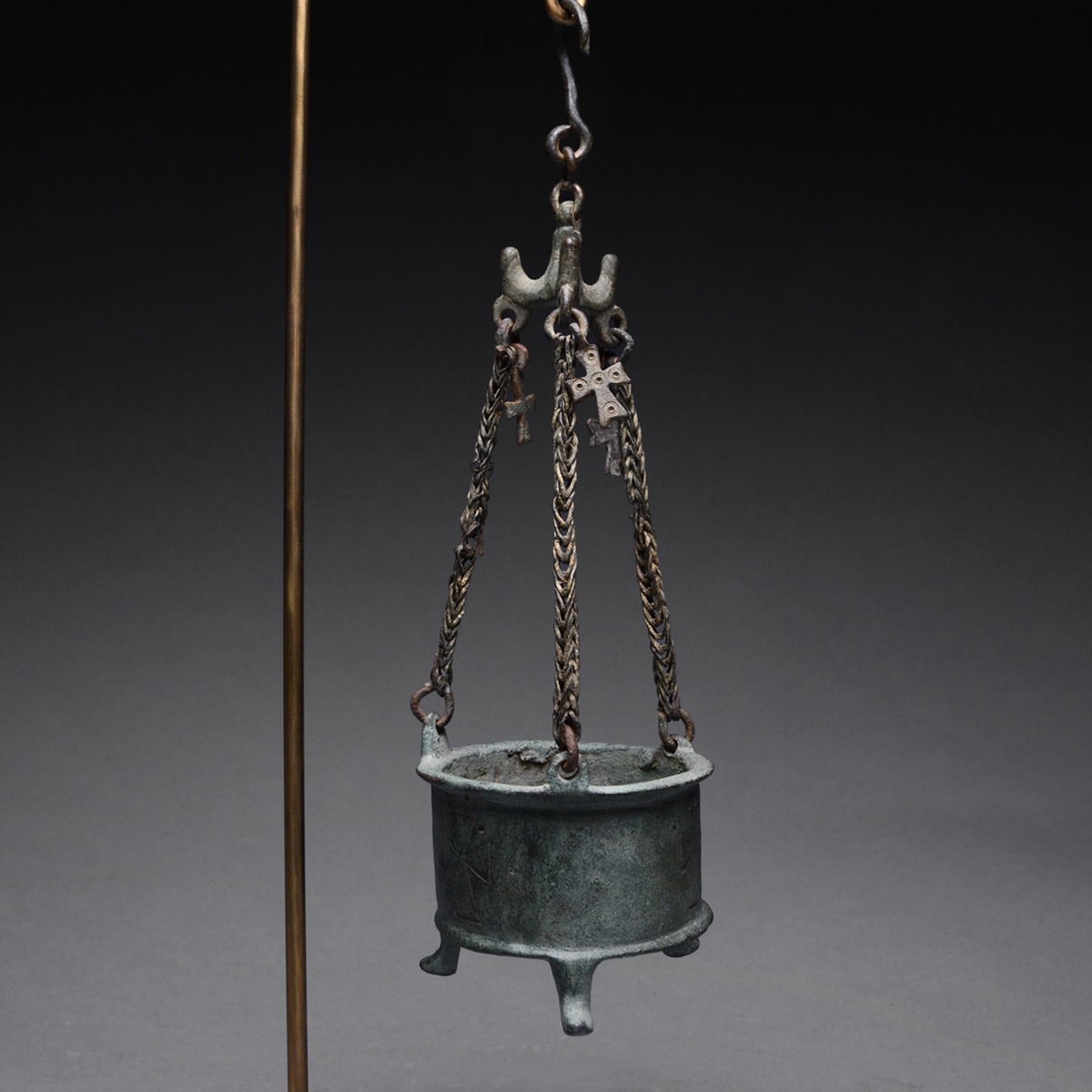 Byzantine Bronze Hanging Incense Burner, 400 AD to 600 AD