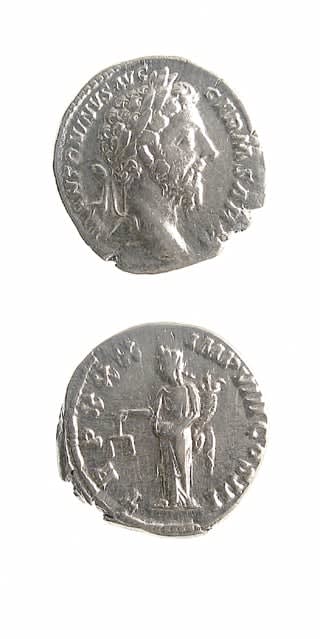 Silver Denarius of Emperor Marcus Aurelius, 161 CE - 180 CE