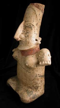 Ameca-Ezatlán Style Jalisco Terracotta Sculpture of a Seated Woman, 300 BCE - 300 CE