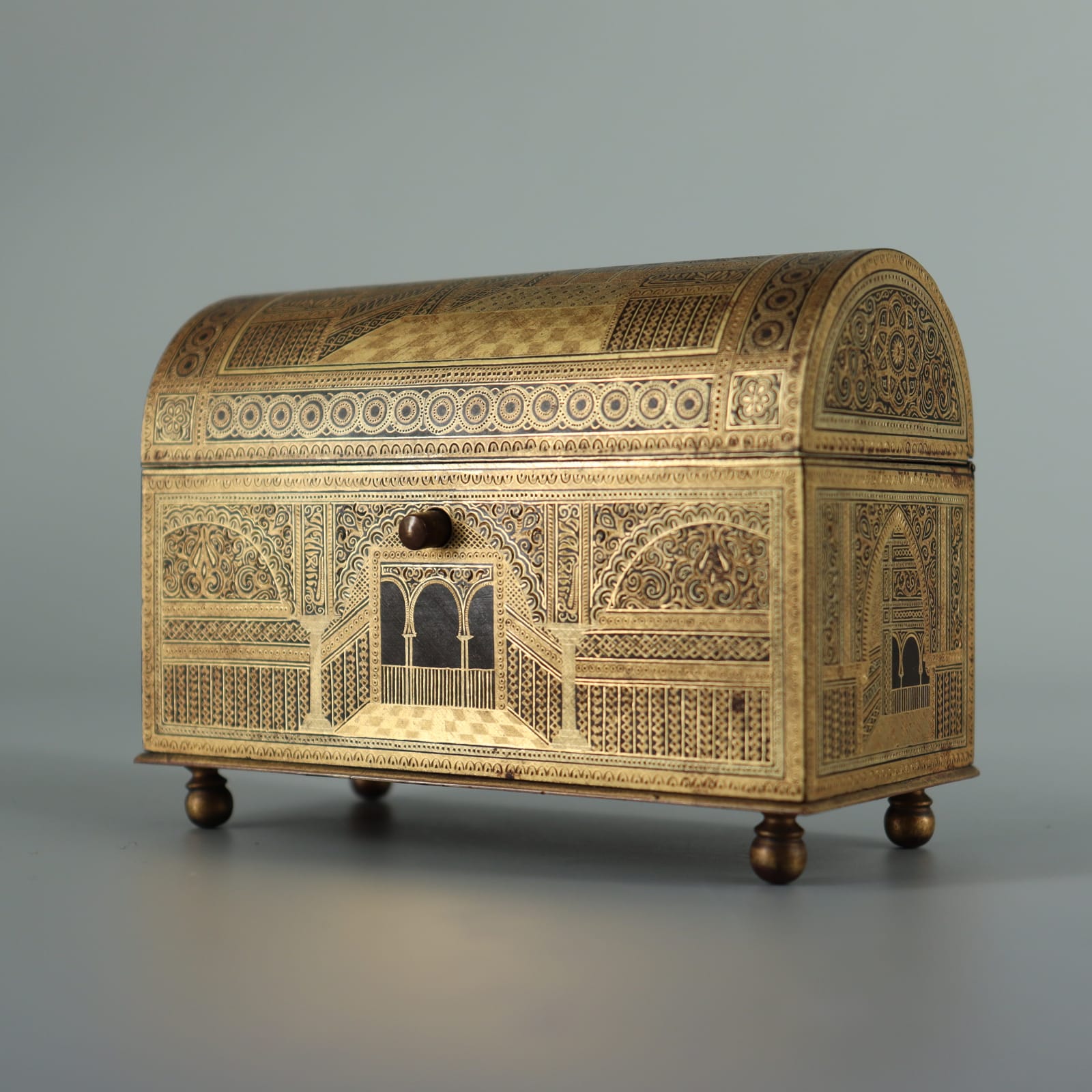 Alhambra Style Gold Overlaid Casket (Toledo Workshop), 1870 BCE - 1900 BCE