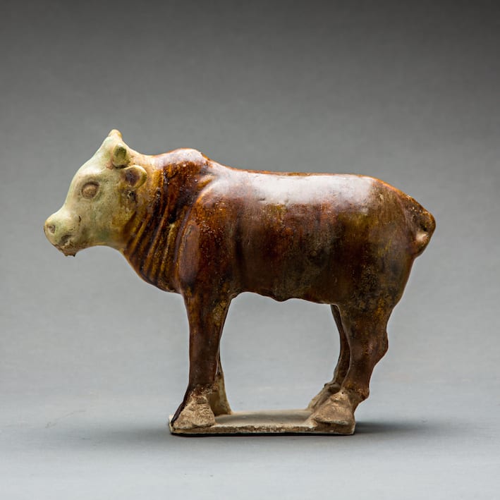 Sancai-Glazed Pottery Ram and Bull, 1368 CE - 1644 CE