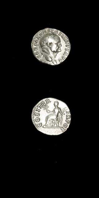 Silver Denarius of Emperor Vespasian, 69 CE - 79 CE