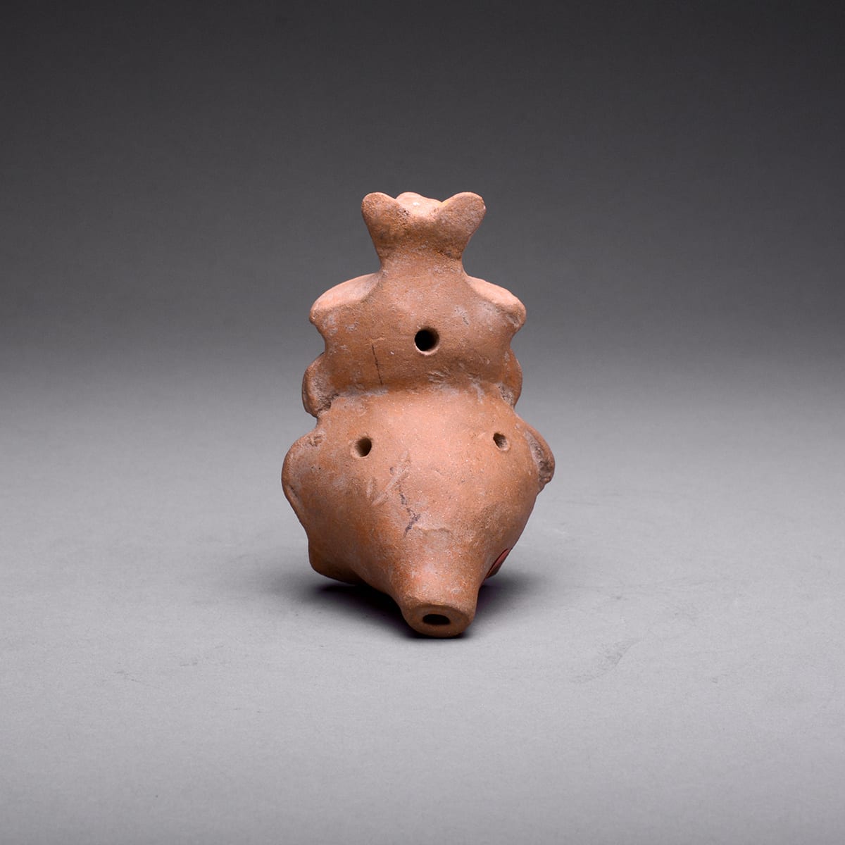 Mayan Terracotta Whistle in the Form of a Shaman, 300 CE - 900 CE