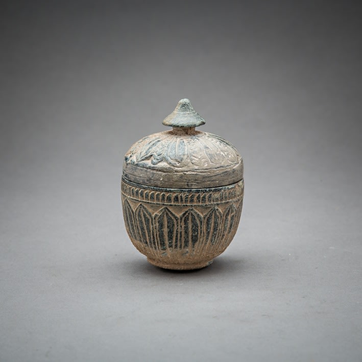 Gandharan period Buddhist green schist reliquary, 1st Century CE - 5th Century CE