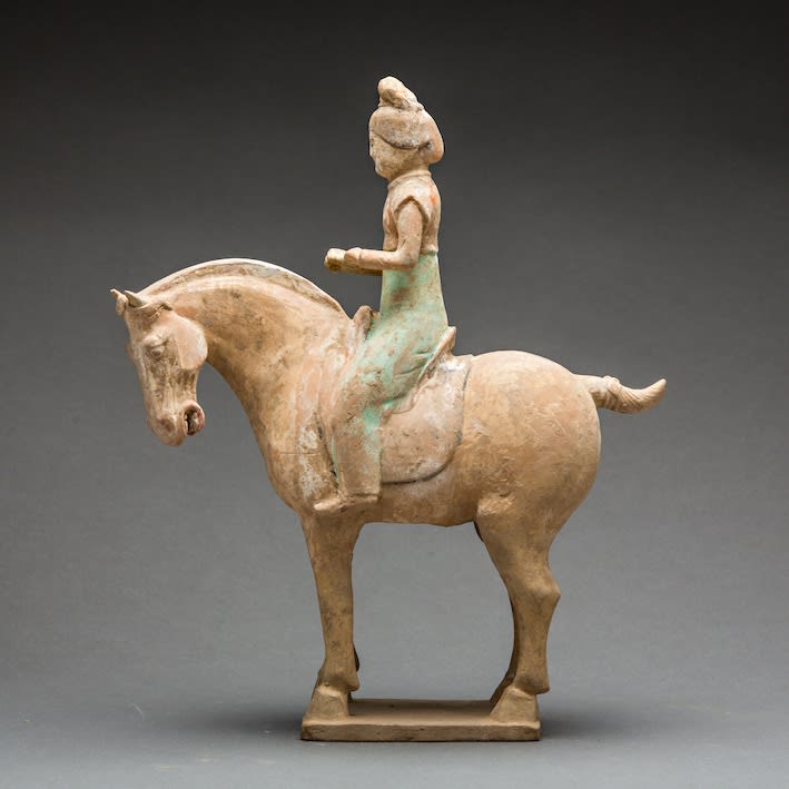 Tang Processional Set of Eight Polychrome Horse and Riders, 618 CE - 906 CE