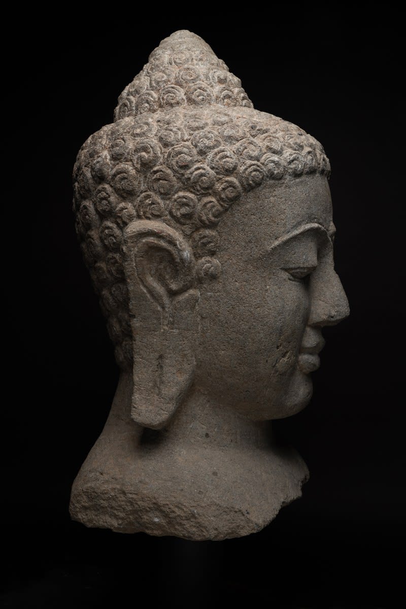 Monumental Javanese Head of the Buddha, Ninth Century AD