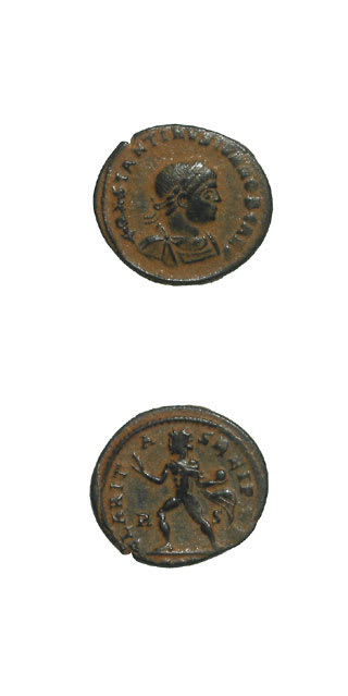 Bronze Follis of Constantine II Struck While Caesar, 316 CE - 337 CE