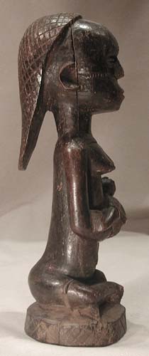 Tabwa Wooden Sculpture of a Mother and Child, 20th Century CE