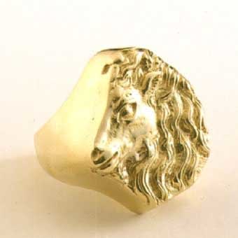 Gold Ring Depicting A Unicorn