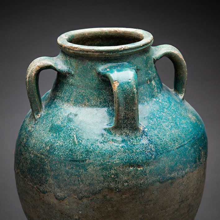 Parthian Turquoise-Glazed Terracotta Jar, 100 BCE - 300 CE