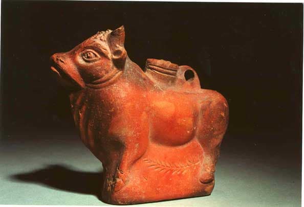 Roman Terra Sigillata Vessel in the Form of a Standing Bull, 2nd Century CE