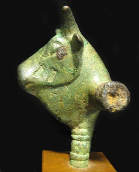Iron Age Bronze Sculpture of a Bull Head, 700 BCE - 500 CE