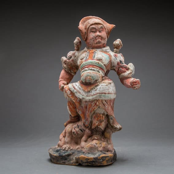 Set of Three Tang Pottery Lokapalas, 618 CE - 906 CE