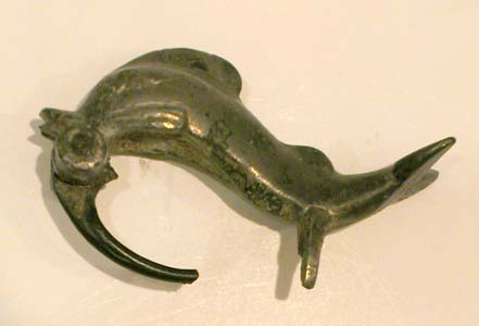 Greco-Roman Silver Pin in the Form of a Dolphin, 3 Century BCE - 2nd Century CE