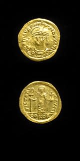 Byzantine Gold Solidus of Emperor Maurice Tiberius, 582 CE - 602 CE