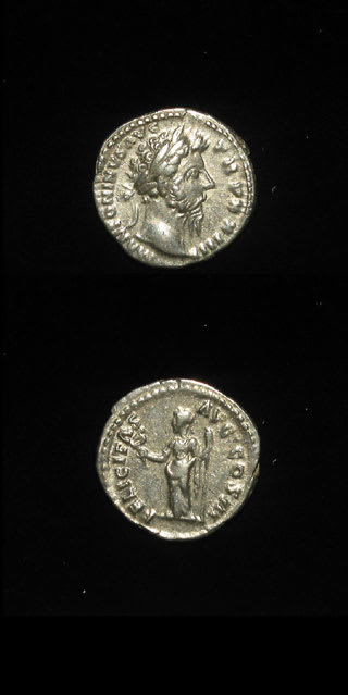 Silver Denarius of Emperor Marcus Aurelius, 161 CE - 180 CE