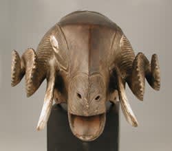 Baule Wooden Mask of a Ram, 20th Century CE