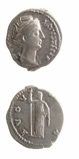 Silver Denarius of Empress Faustina Senior Issued Posthumously, 141 CE - 161 CE