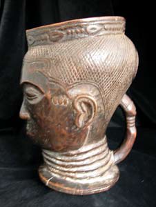 Kuba Cephalomorphic Palm Wine Cup, 19th Century CE - 20th Century CE