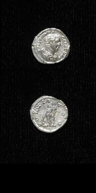 Silver Denarius of Geta Struck While Caesar, 202 CE - 209 CE